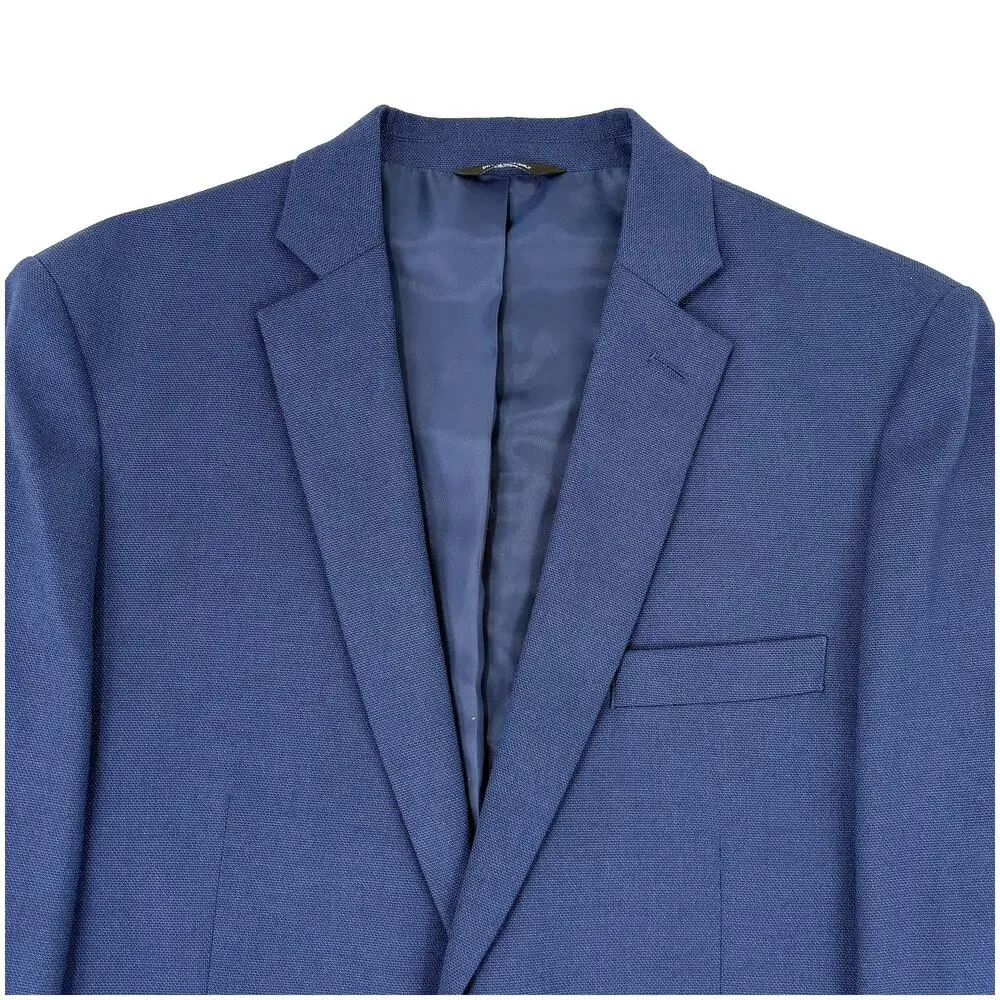 J.M. Haggar Slim Fit Blazer Men 42S Blue Stretch Sport Coat Business Casual